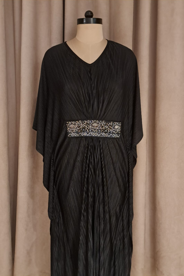 Embroidered Crinkled Kaftan