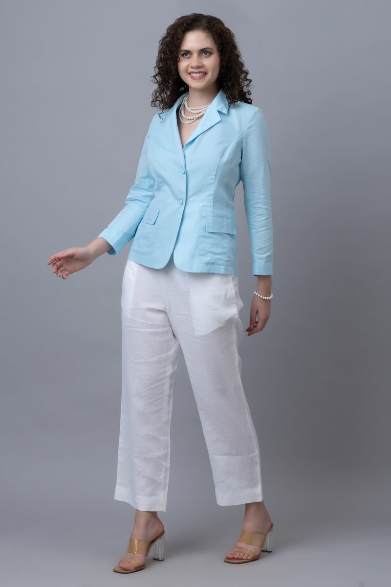 Blue Linen Blazer