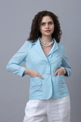 Blue Linen Blazer