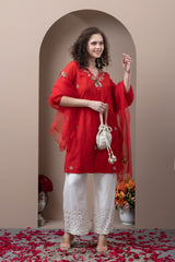 Silk Embroidered Kurta Set