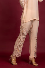 Blush Pink Chandelier Embroidered Crepe  Set