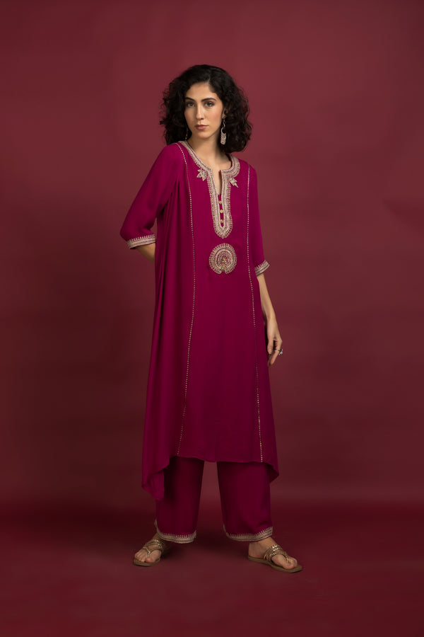 Plum Dori Embroidered Kurta Set