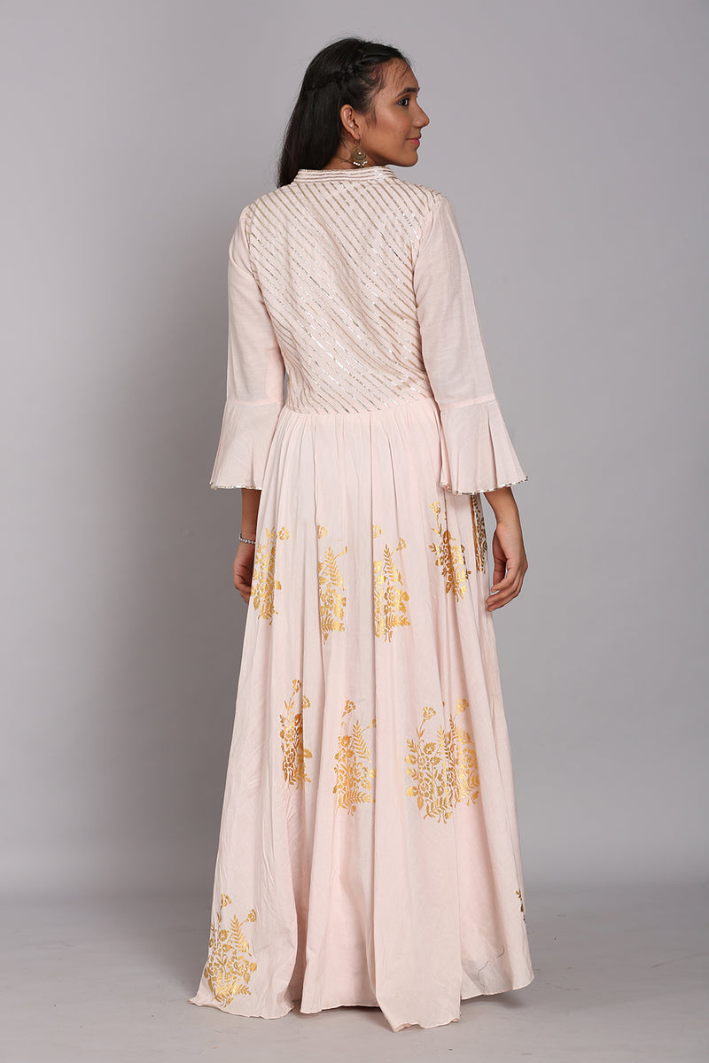 Block Printed High-Low Anarkali