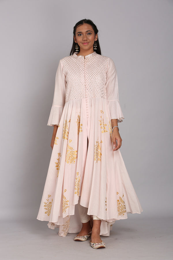 Block Printed High-Low Anarkali