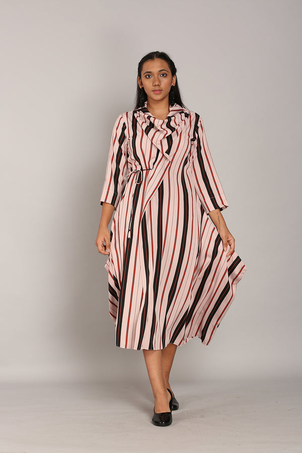 Stripe Cowl Dress